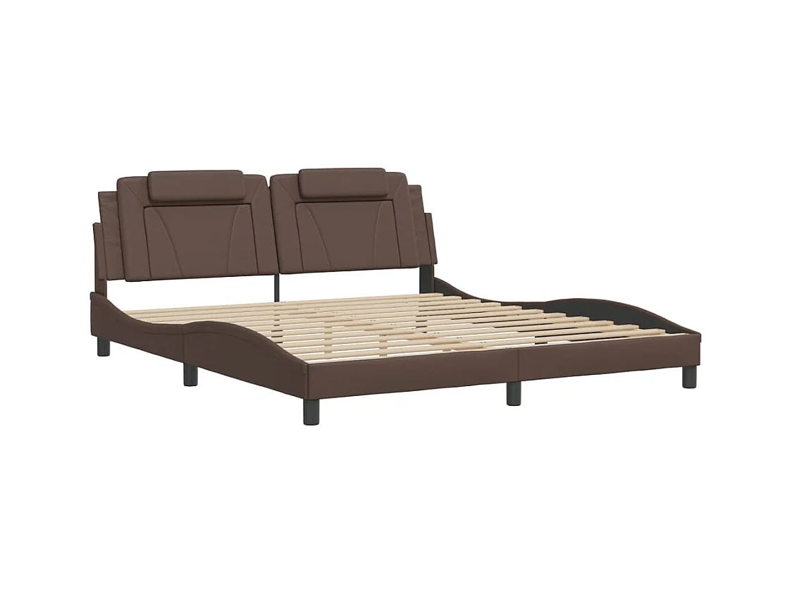 Bedframe met LED-verlichting kunstleer bruin 180x200 cm