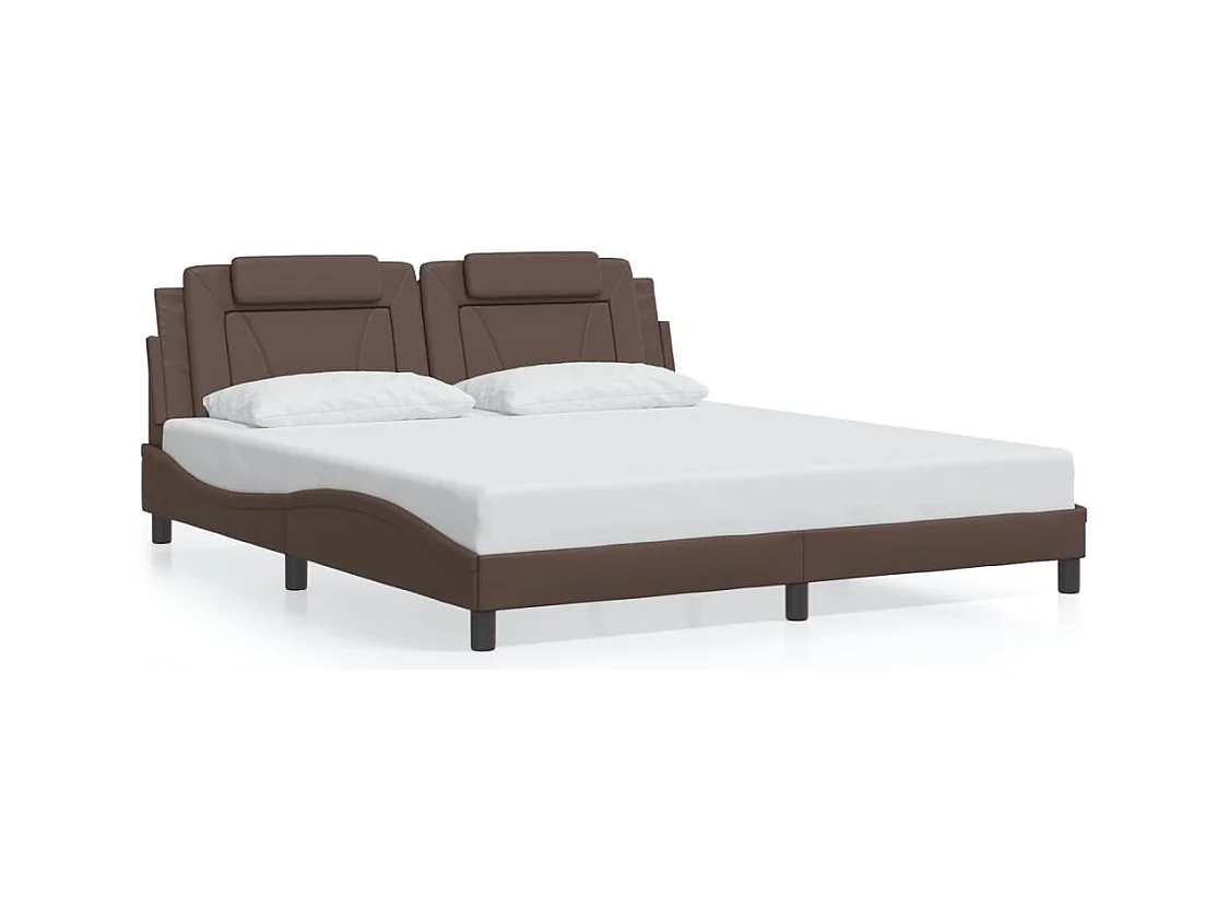 Bedframe met LED-verlichting kunstleer bruin 180x200 cm