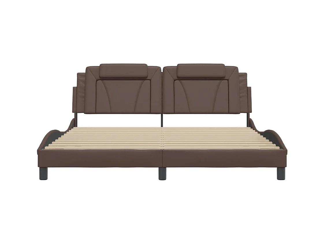 Bedframe met LED-verlichting kunstleer bruin 180x200 cm