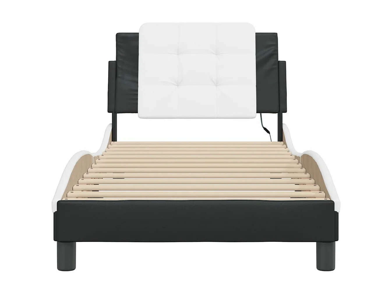 Cadre de lit avec LED sans matelas noir et blanc 90x200 cm