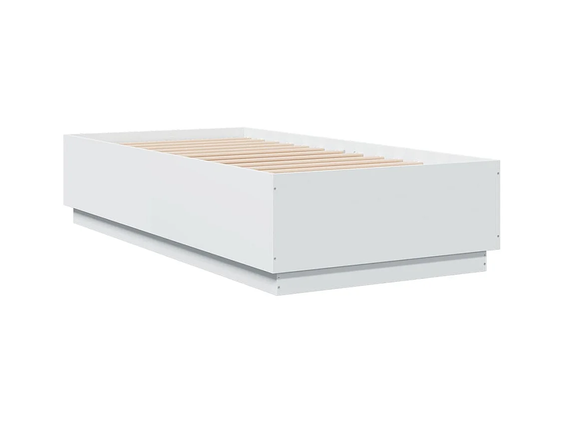 Estrutura cama c/ luzes LED 90x190 cm derivados madeira branco