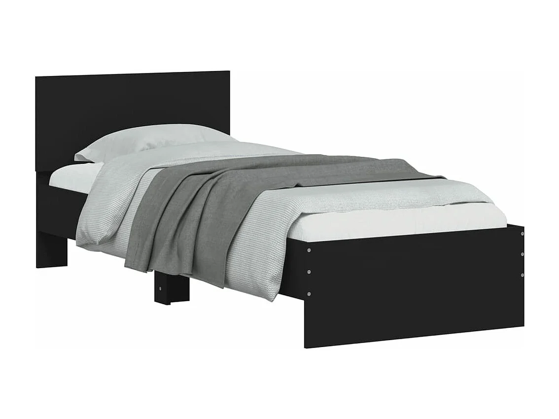 Cadre de lit sans matelas avec lumières LED noir 75x190 cm