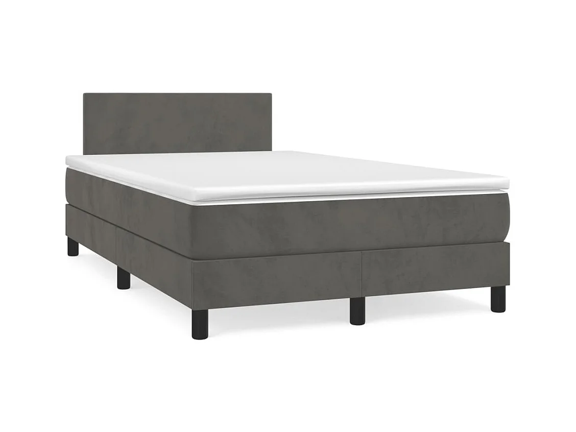 Boxspring met matras en LED fluweel donkergrijs 120x190 cm