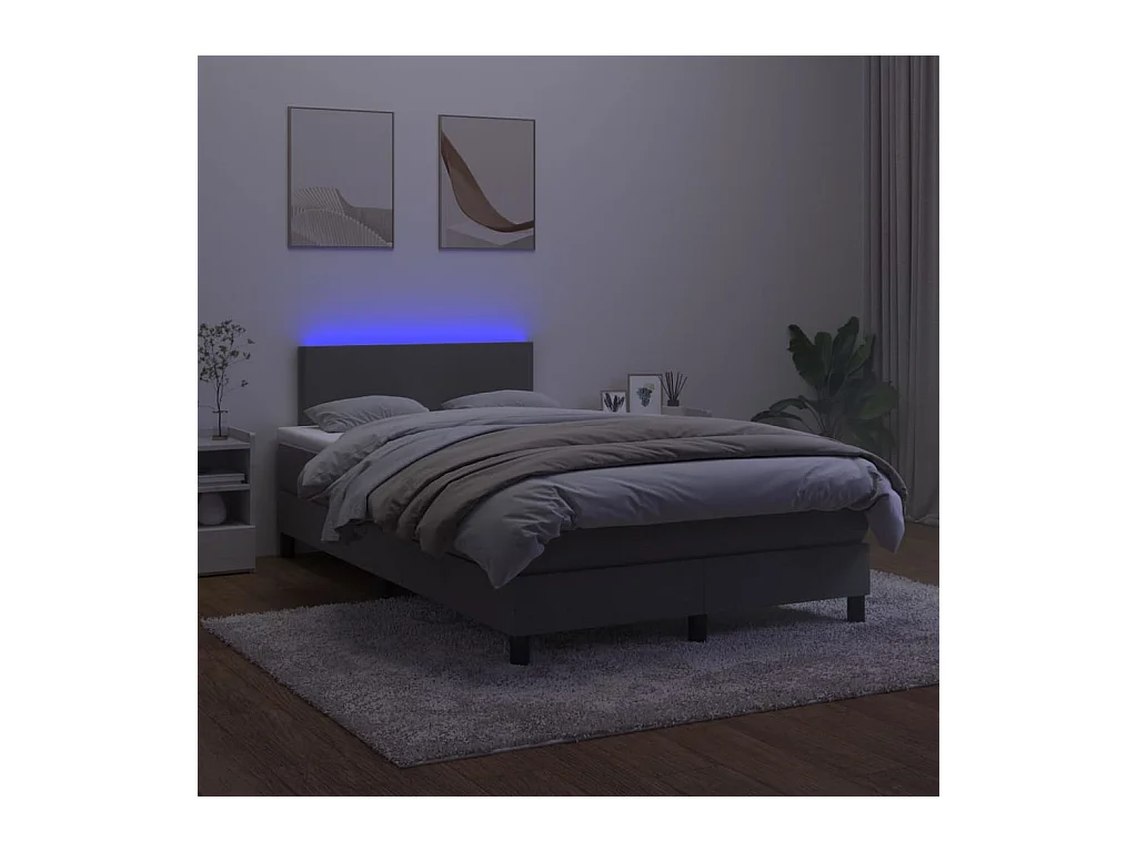 Boxspring met matras en LED fluweel donkergrijs 120x190 cm