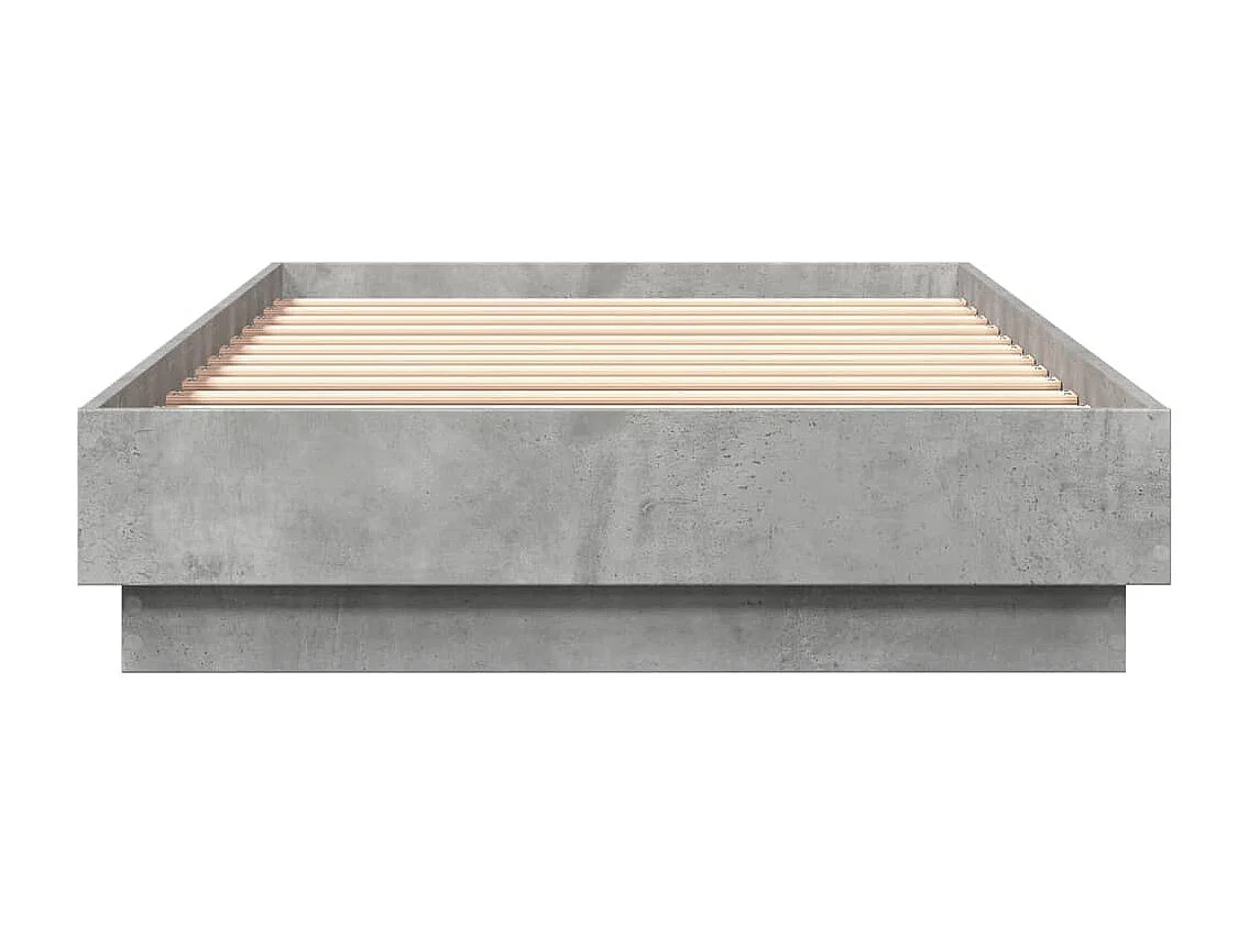 Bedframe met LED-verlichting betongrijs 100x200 cm