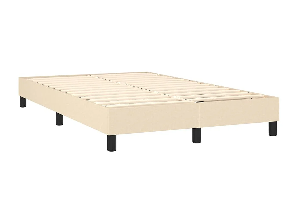 Sommier à lattes de lit matelas et LED crème 120x190 cm tissu