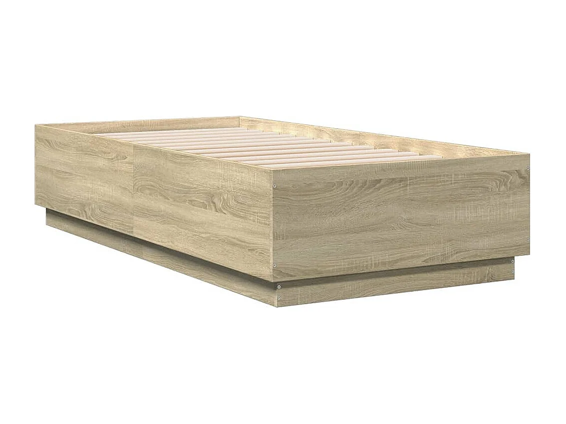Cadre de lit avec LED sans matelas chêne sonoma 90x190 cm
