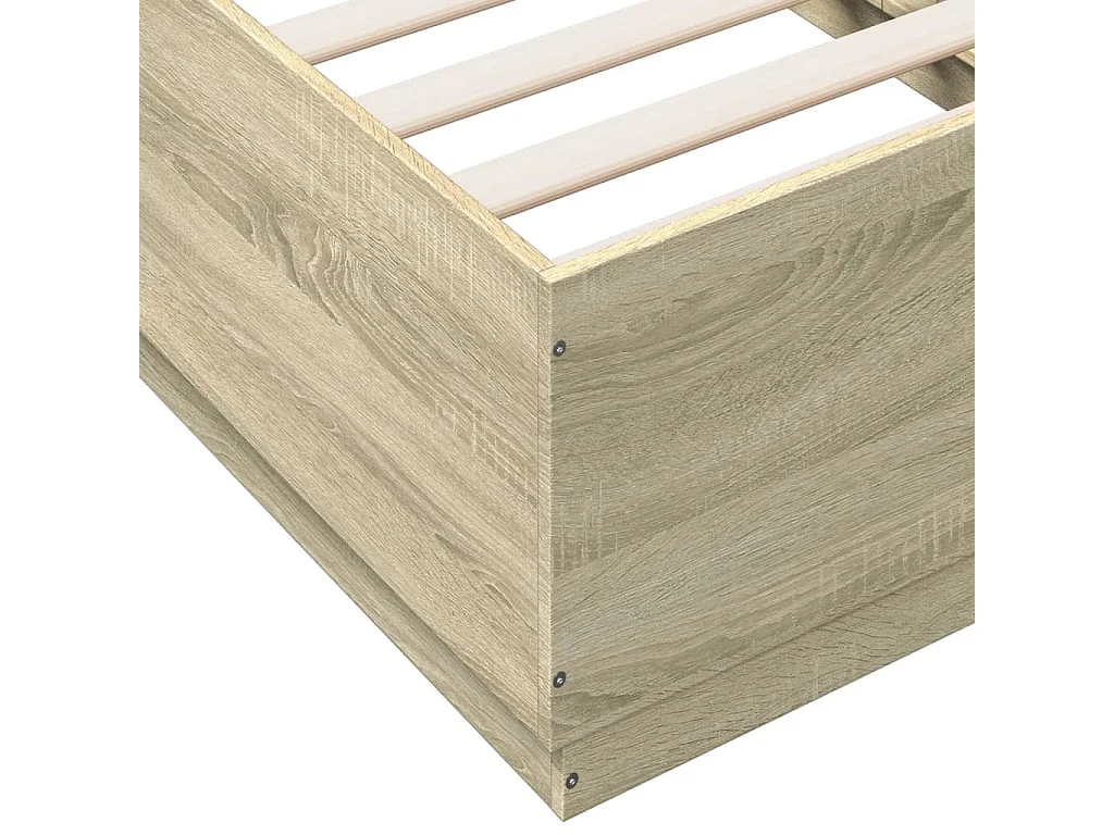 Giroletto Luci LED Rovere Sonoma 90x190 cm in Legno Multistrato