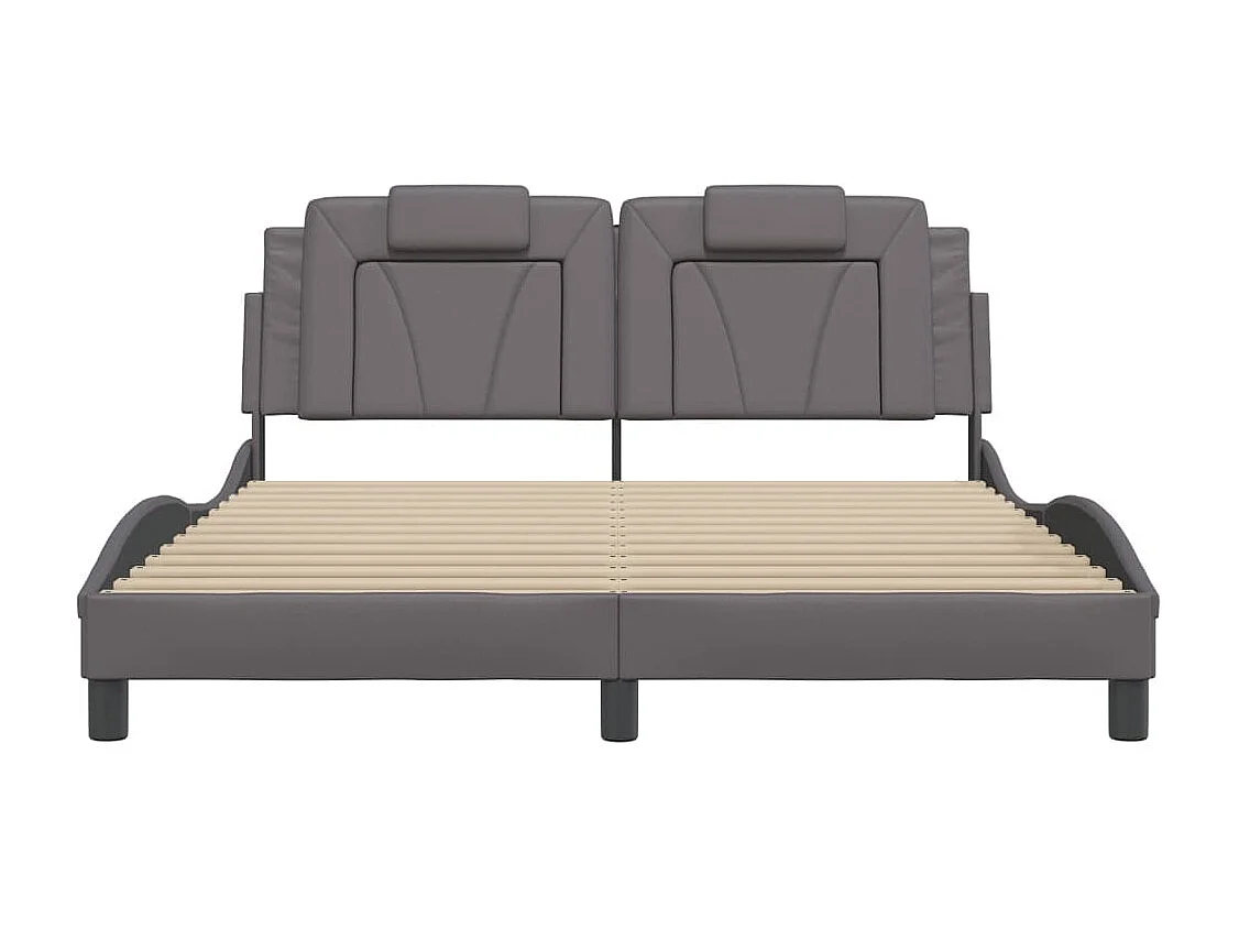 Cadre de lit avec LED sans matelas gris 160x200 cm