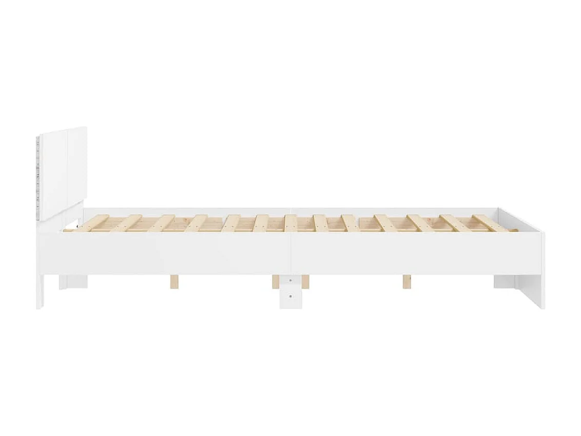 Cadre de lit avec LED sans matelas blanc 160x200 cm