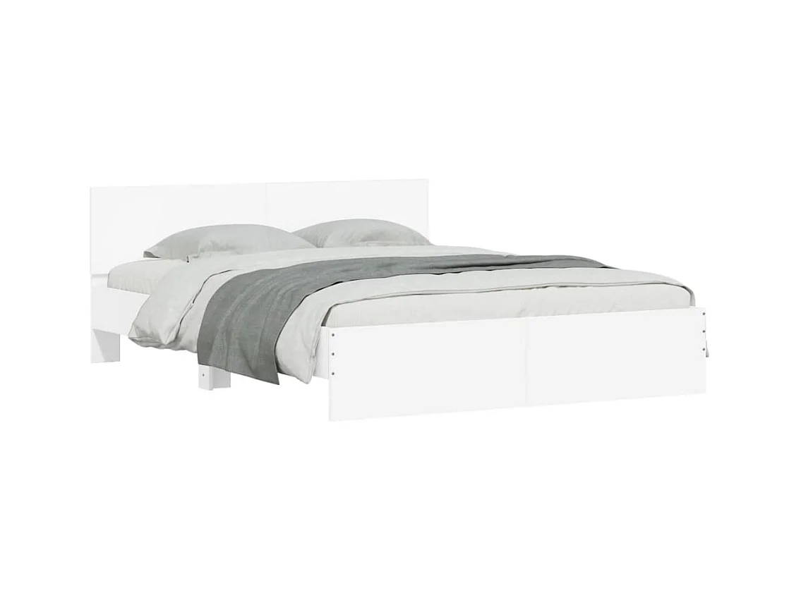 Cadre de lit avec LED sans matelas blanc 160x200 cm