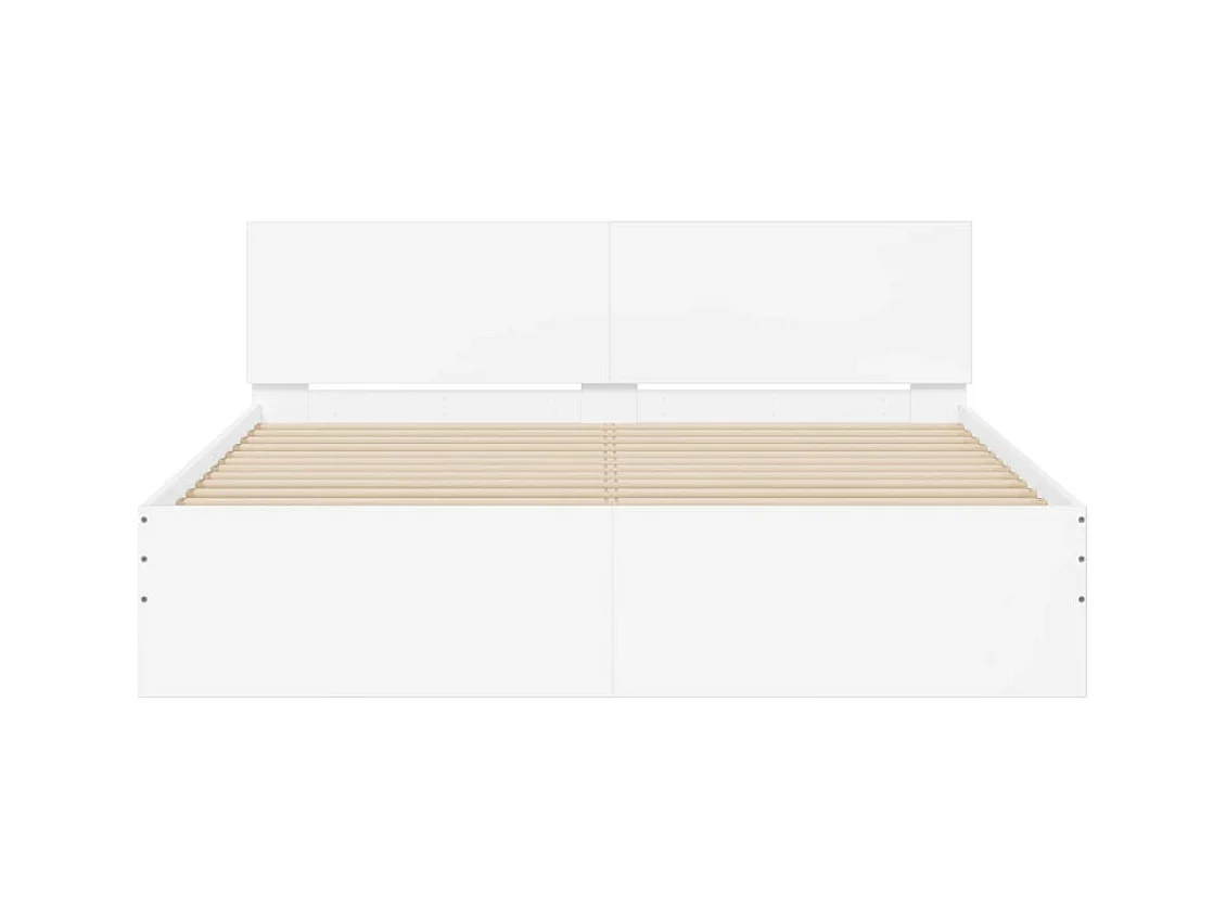 Cadre de lit avec LED sans matelas blanc 160x200 cm