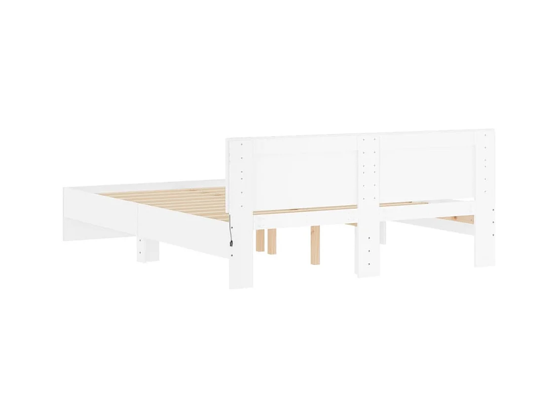 Cadre de lit avec LED sans matelas blanc 160x200 cm
