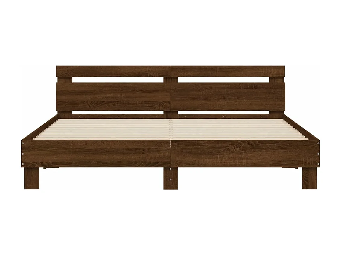 Cadre de lit avec LED sans matelas chêne marron 160x200 cm