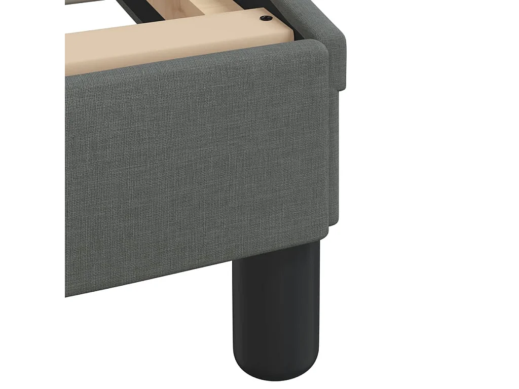 Bedframe met LED-verlichting stof donkergrijs 140x190 cm