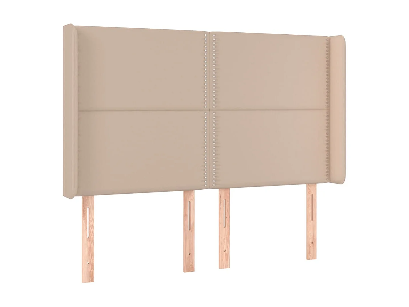 Cama box spring c/colchão/LED 140x190cm couro artif. cappuccino