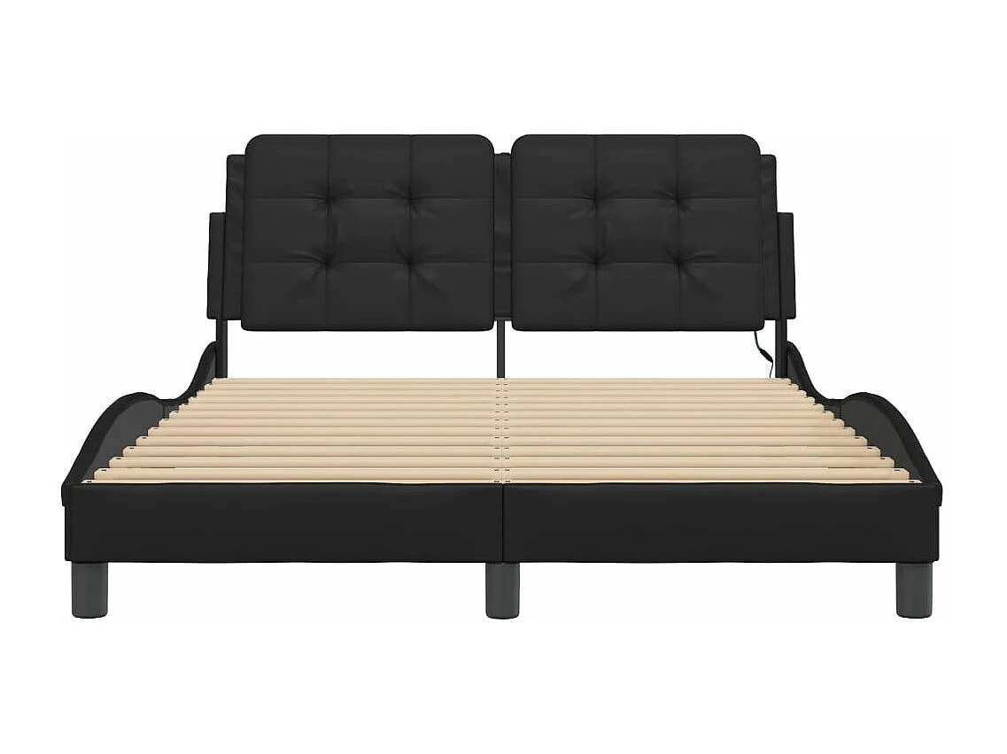 Bedframe met LED-verlichting kunstleer zwart 120x200 cm