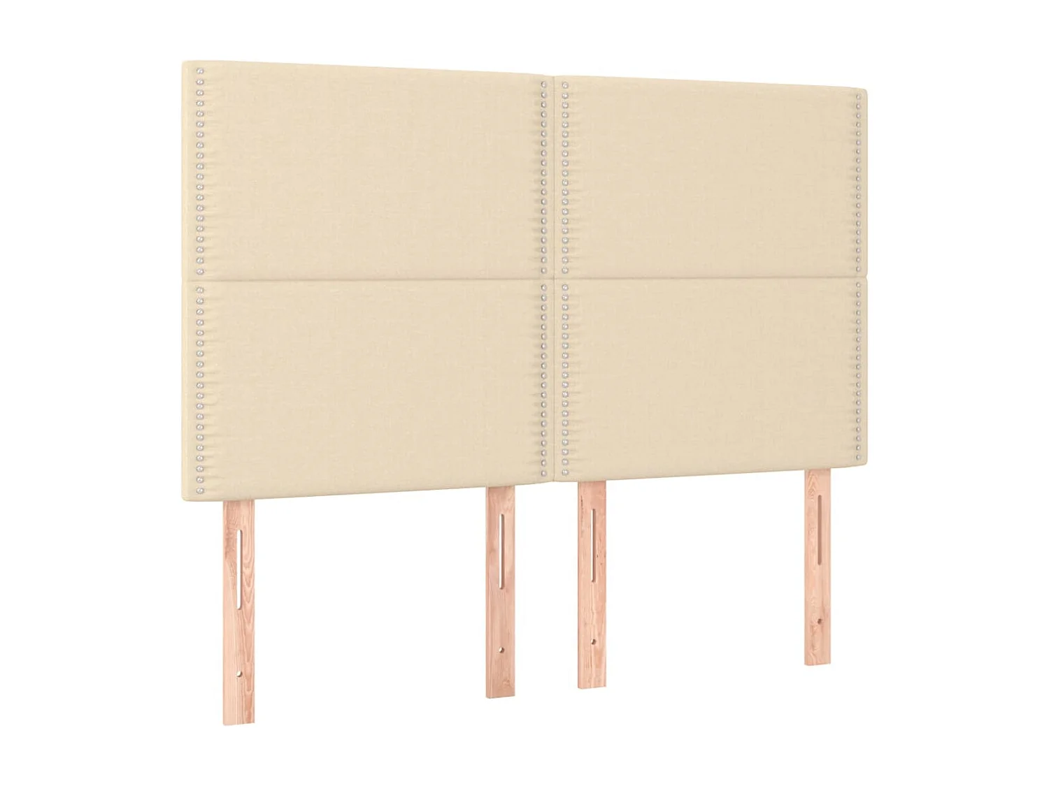 Sommier à lattes de lit et matelas et LED Crème 140x200cm Tissu