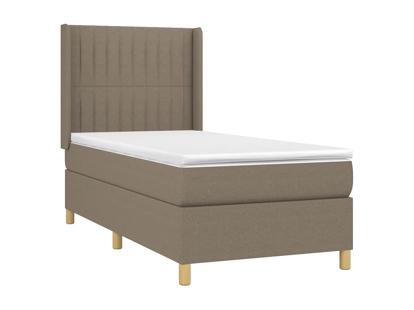 Sommier à lattes de lit matelas et LED Taupe 90x190 cm Tissu