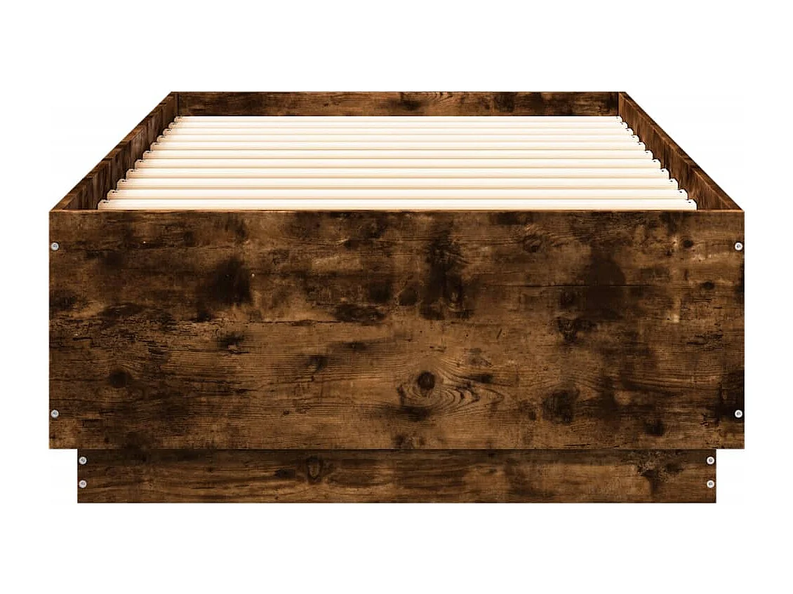 Cadre de lit avec LED sans matelas chêne fumé 100x200 cm