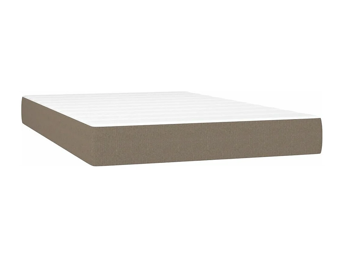 Sommier à lattes de lit matelas et LED taupe 120x190 cm tissu