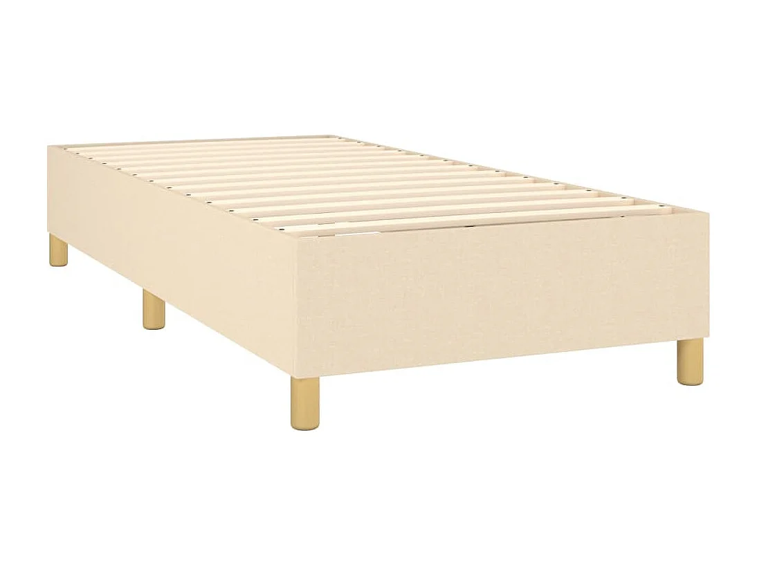 Sommier à lattes de lit matelas et LED Crème 90x200 cm Tissu