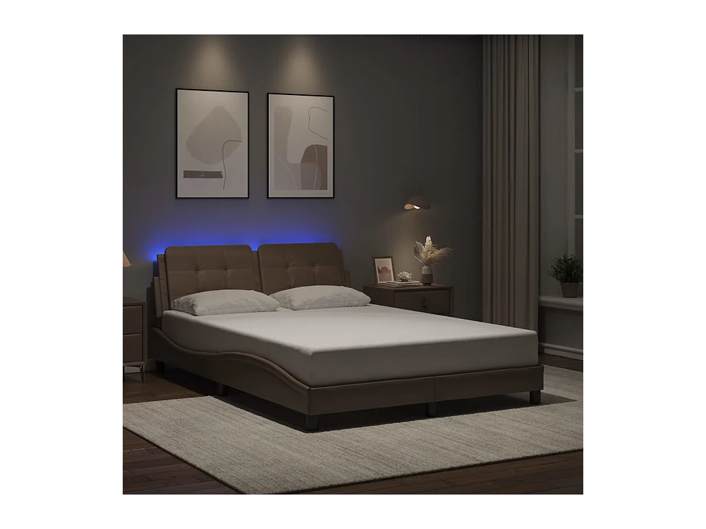 Giroletto con LED senza Materasso Cappuccino 120x200 cm