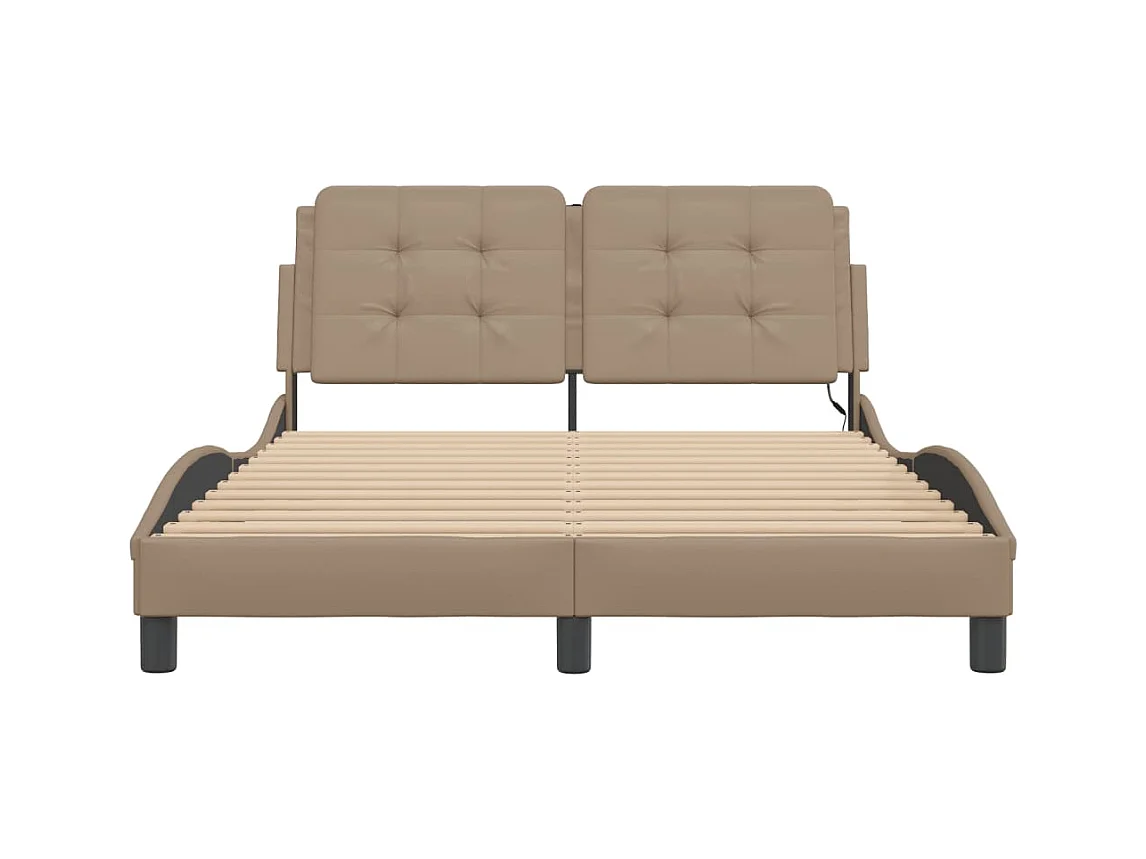 Cadre de lit avec LED sans matelas cappuccino 120x200 cm