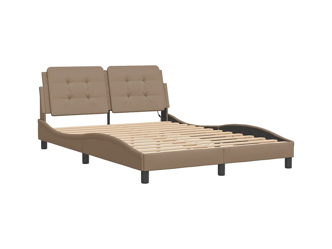 Cadre de lit avec LED sans matelas cappuccino 120x200 cm