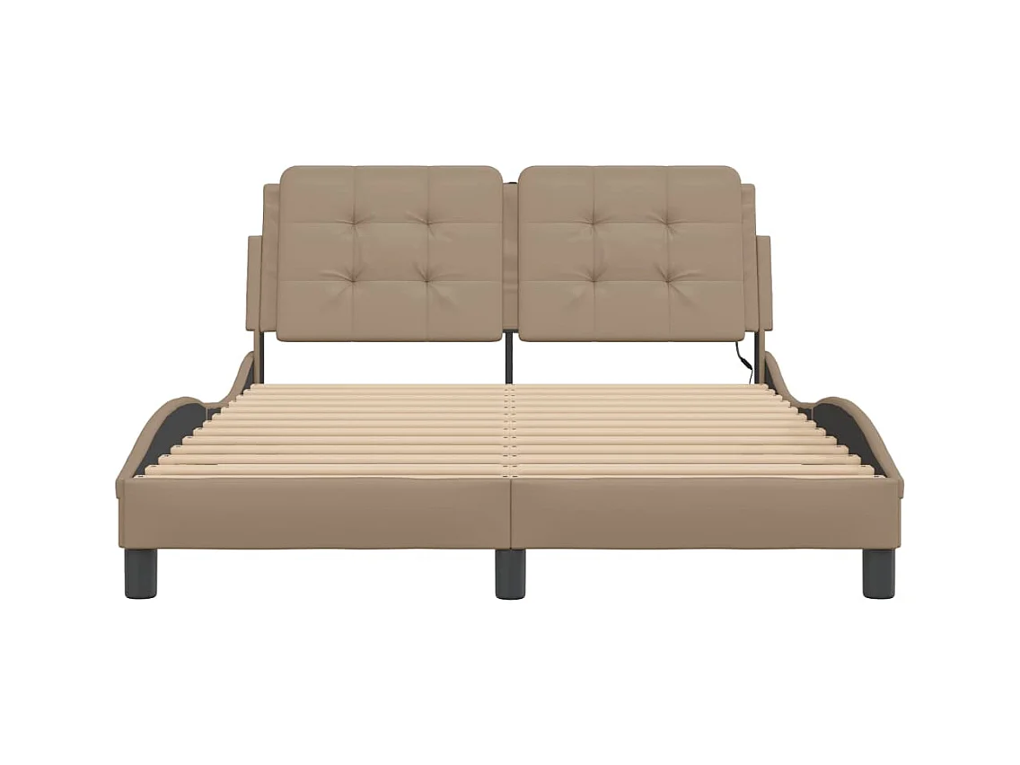 Cadre de lit avec LED sans matelas cappuccino 120x200 cm