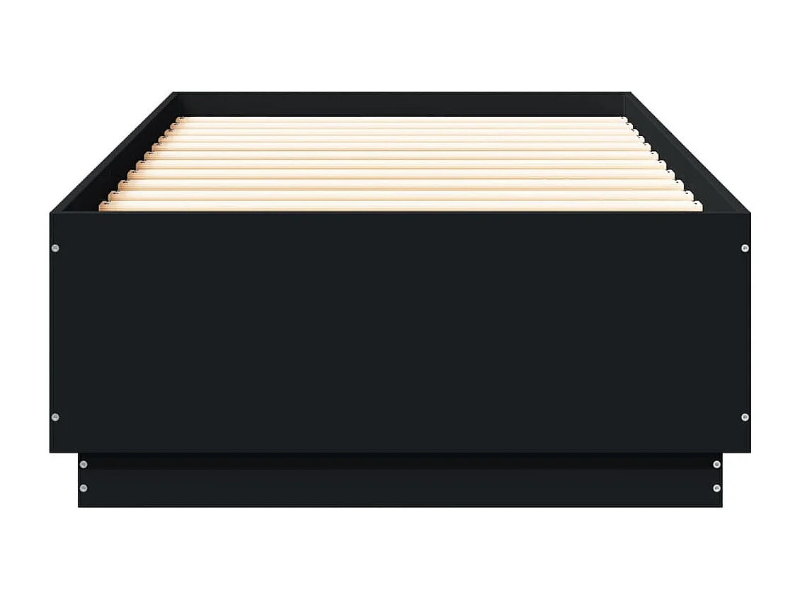 Cadre de lit avec LED sans matelas noir 100x200 cm