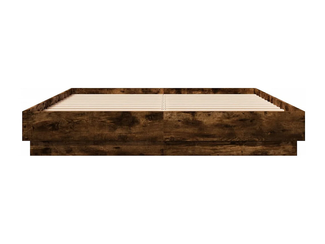 Cadre de lit avec LED sans matelas chêne fumé 120x200 cm