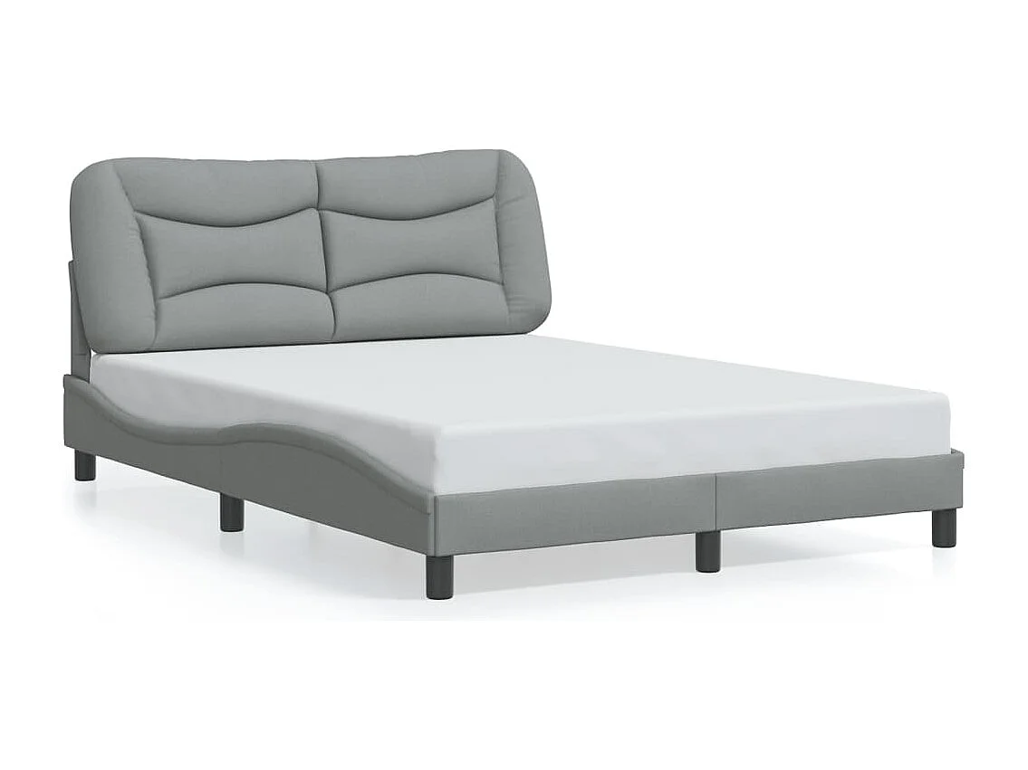 Cadre de lit avec LED sans matelas gris clair 140x200 cm tissu