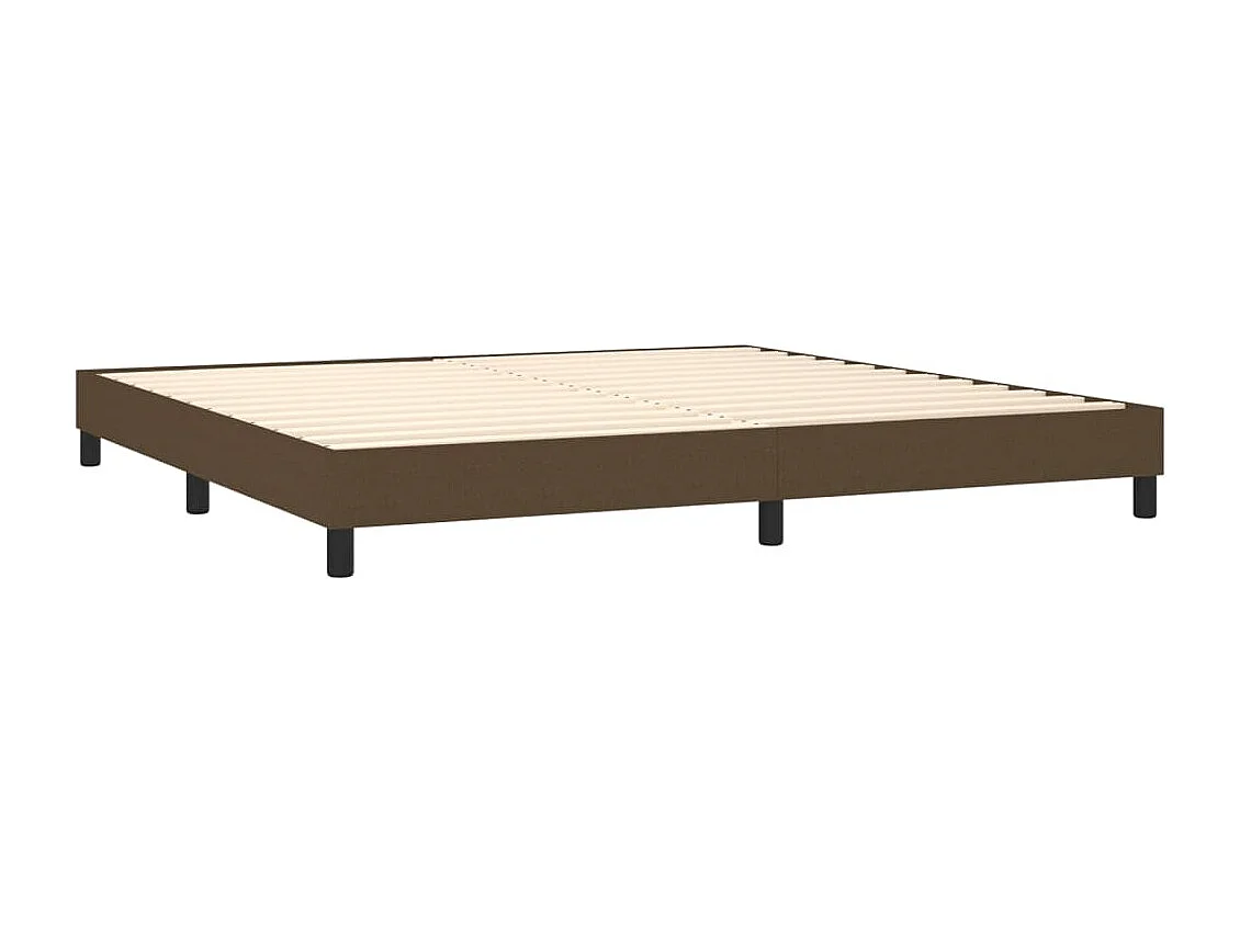 Boxspringbett mit Matratze & LED Dunkelbraun 200x200 cm Stoff