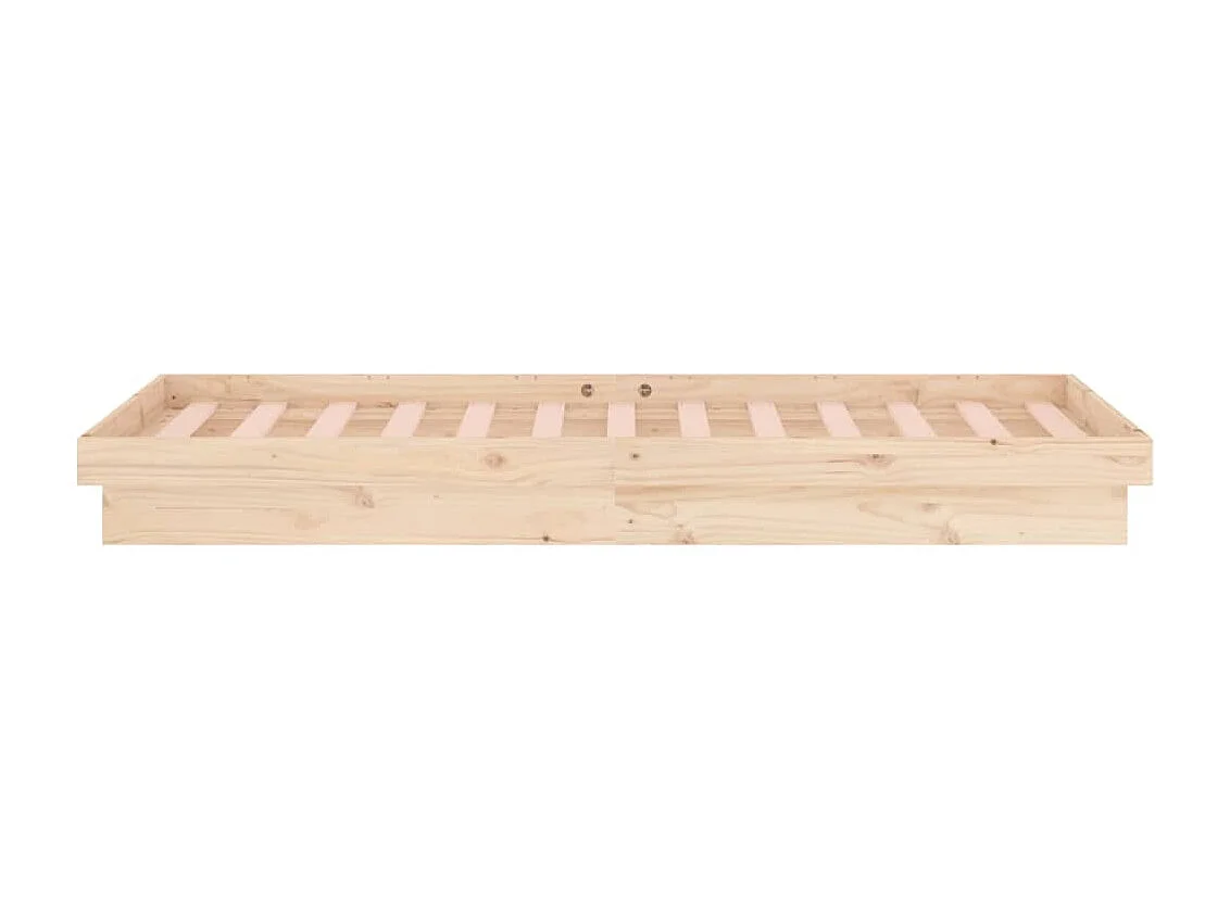 Cadre de lit à LED sans matelas 90x200 cm bois massif