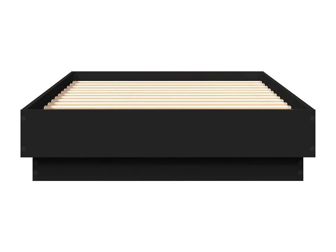 Cadre de lit sans matelas avec lumières LED noir 75x190 cm