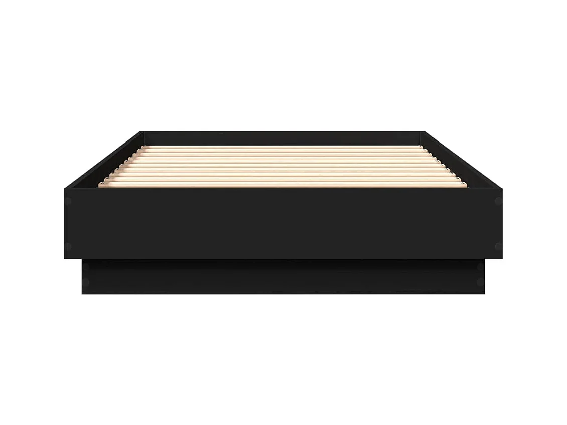 Cadre de lit sans matelas avec lumières LED noir 75x190 cm