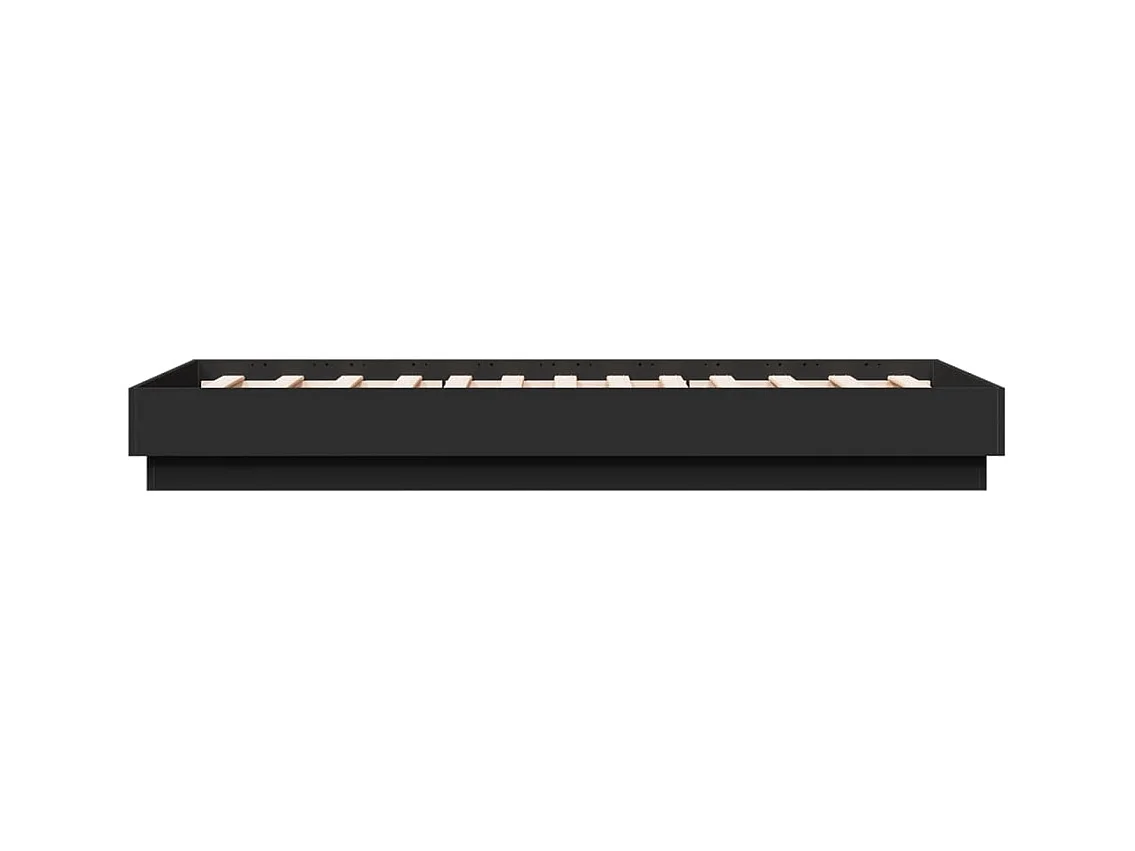 Cadre de lit sans matelas avec lumières LED noir 75x190 cm