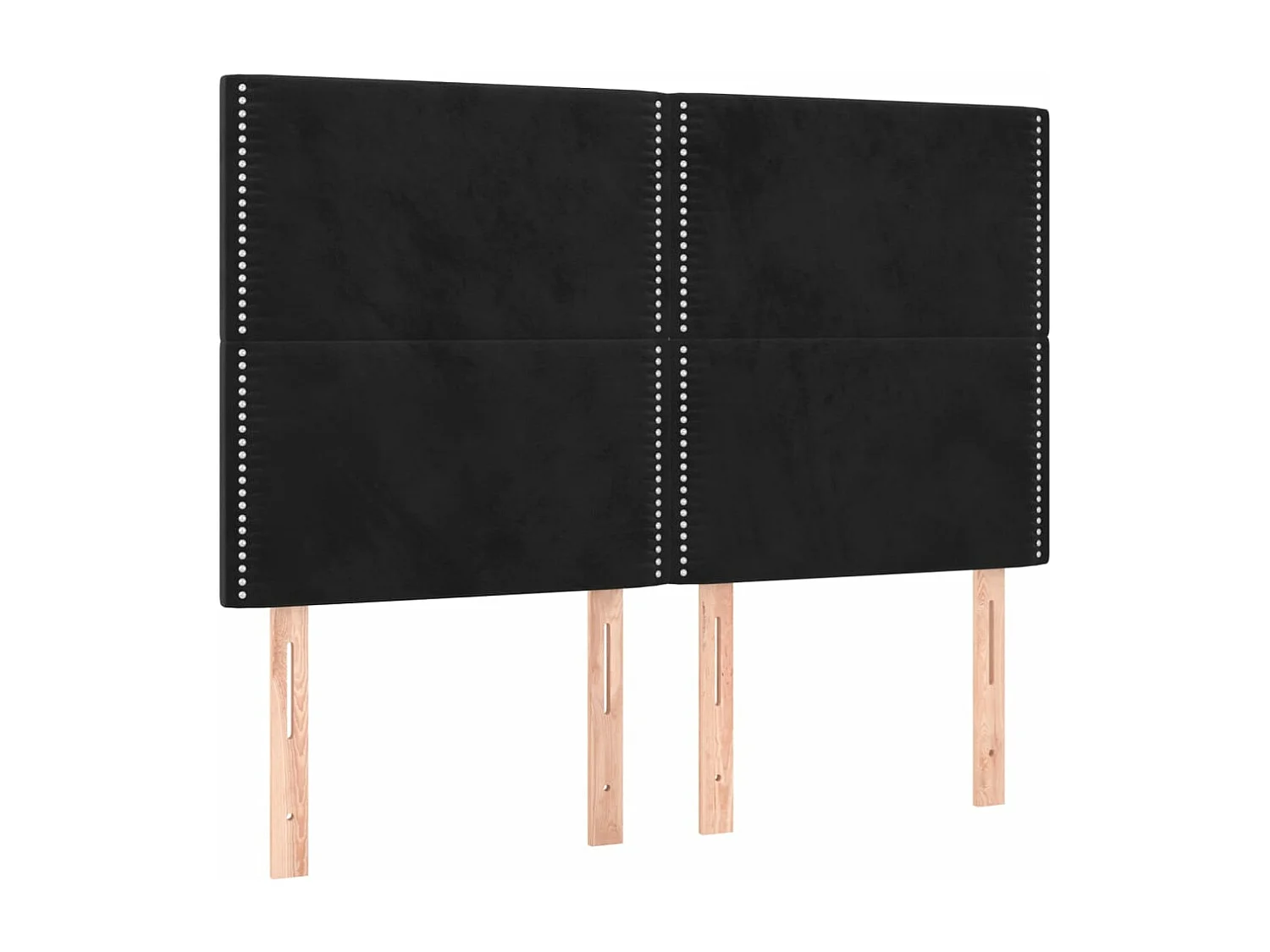 Boxspringbett mit Matratze & LED Schwarz 140x190 cm Samt