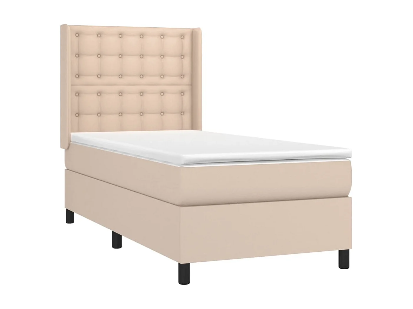 Boxspring met matras en LED kunstleer cappuccinokleur 90x190 cm