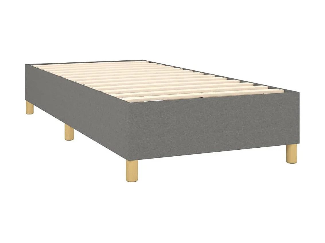 Boxspringbett mit Matratze & LED Dunkelgrau 90x190 cm Stoff