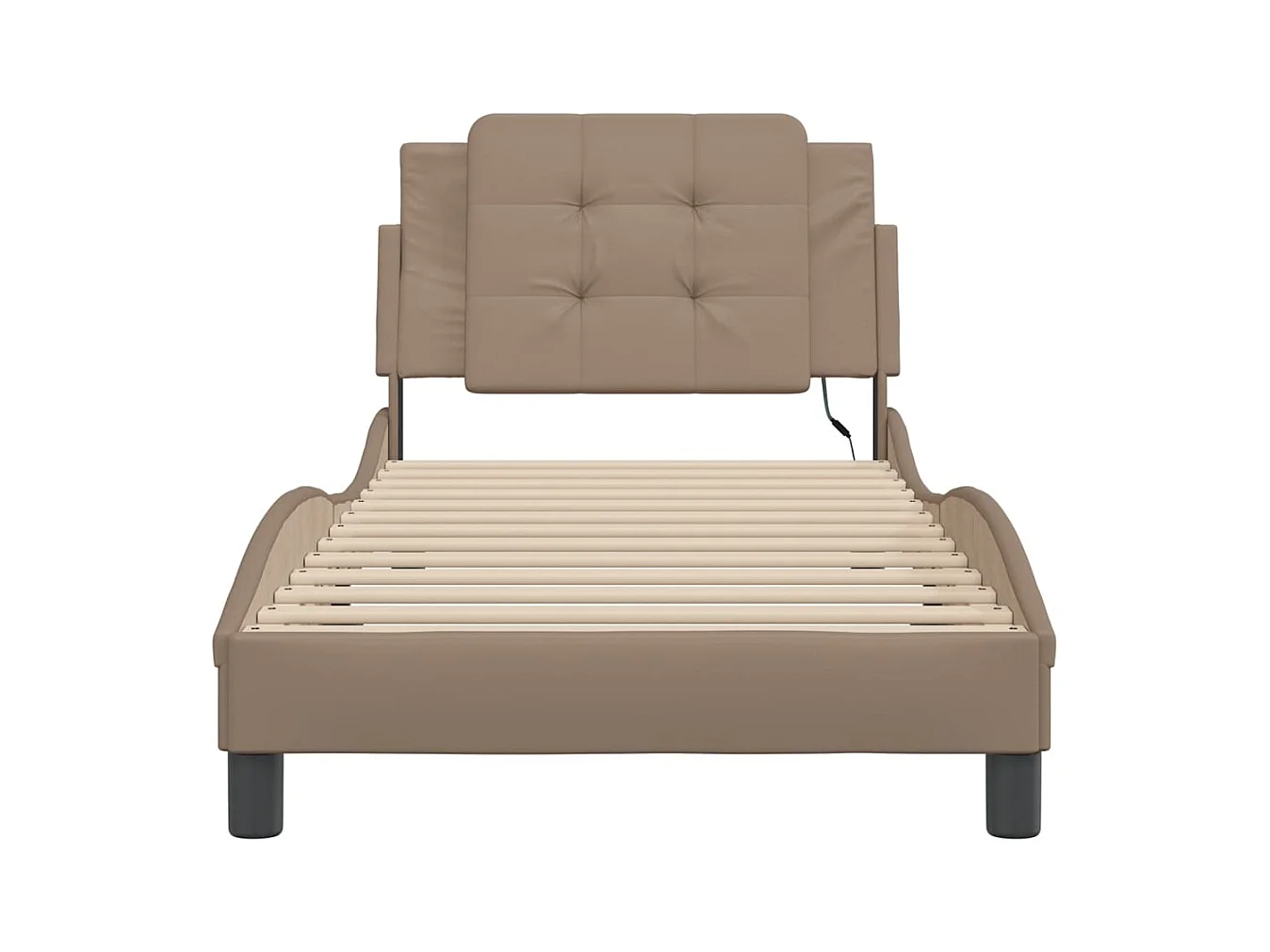 Bedframe met LED-verlichting kunstleer cappuccino 80x200 cm