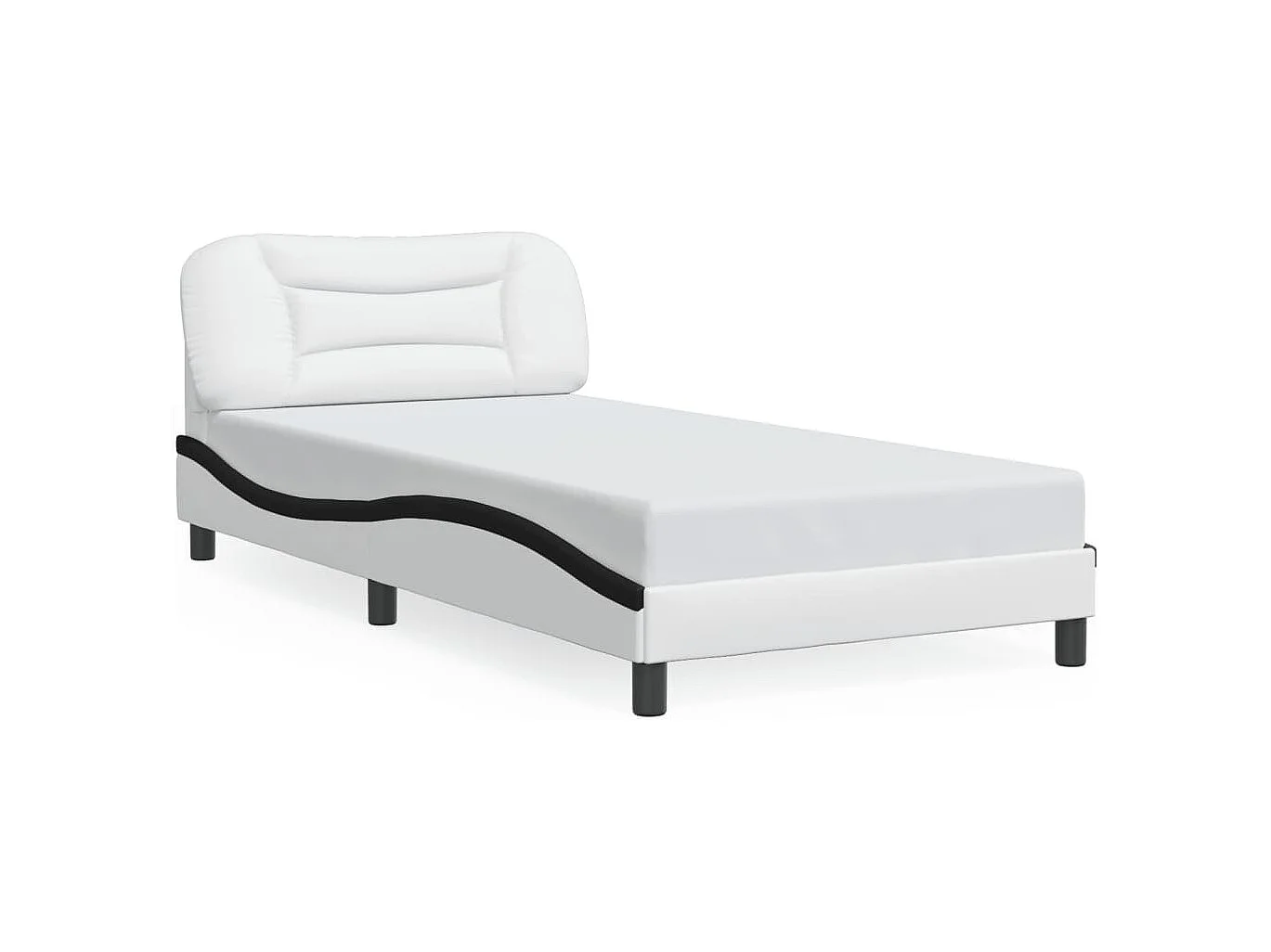 Cadre de lit avec LED sans matelas blanc et noir 100x200 cm