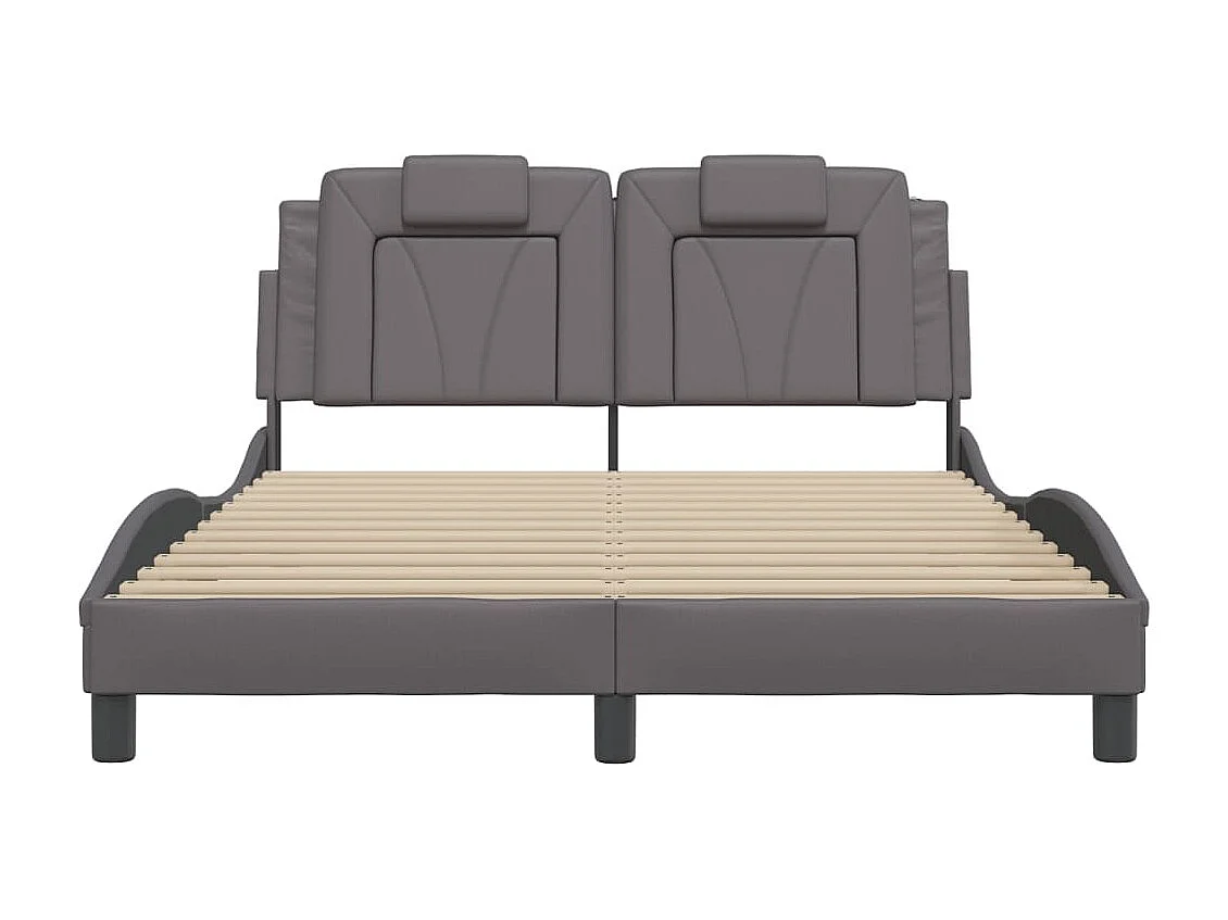 Cadre de lit avec LED sans matelas gris 120x200 cm