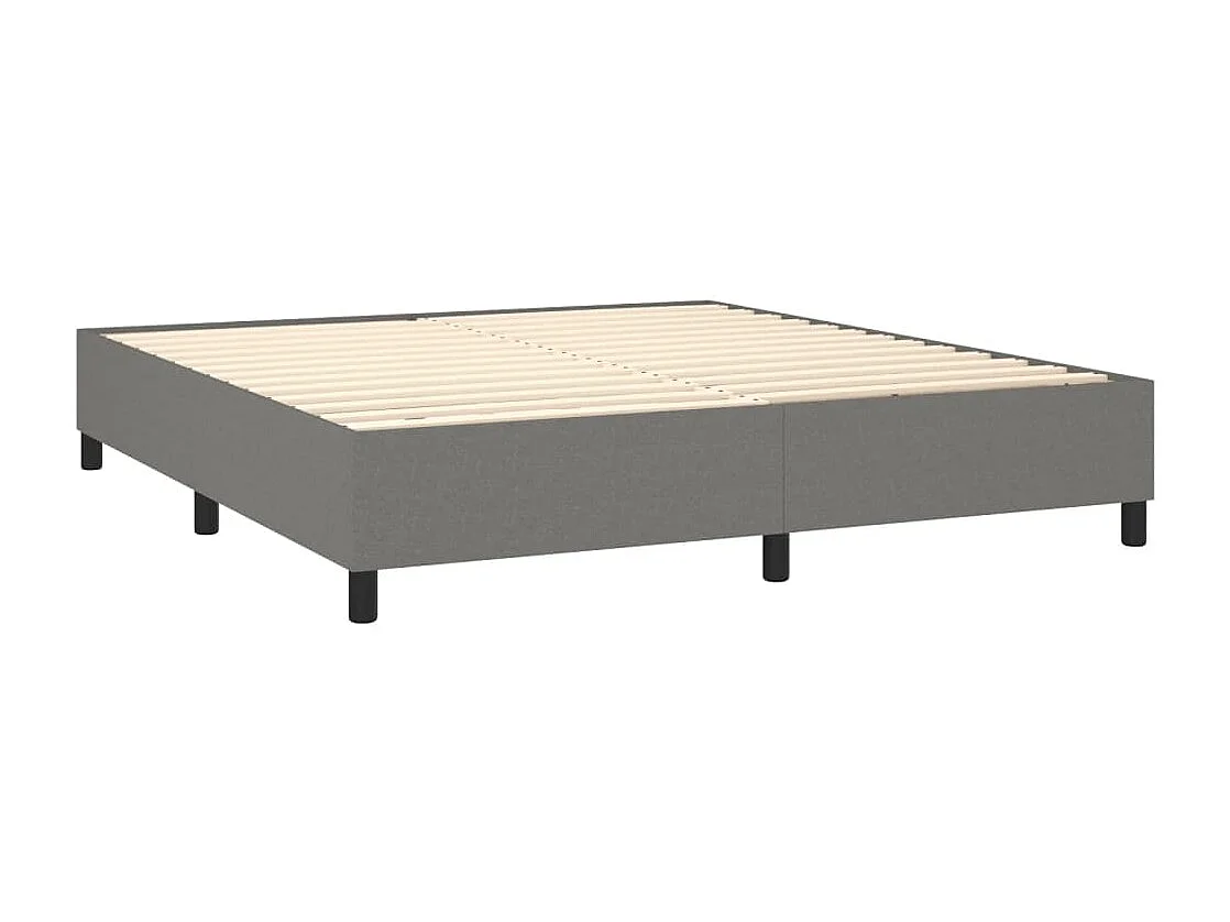 Letto a Molle Materasso e LED Grigio Scuro 180x200cm in Tessuto