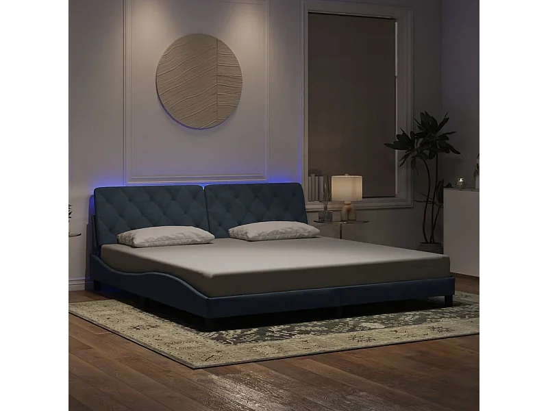 Giroletto con Luci LED Grigio Scuro 200x200 cm in Velluto