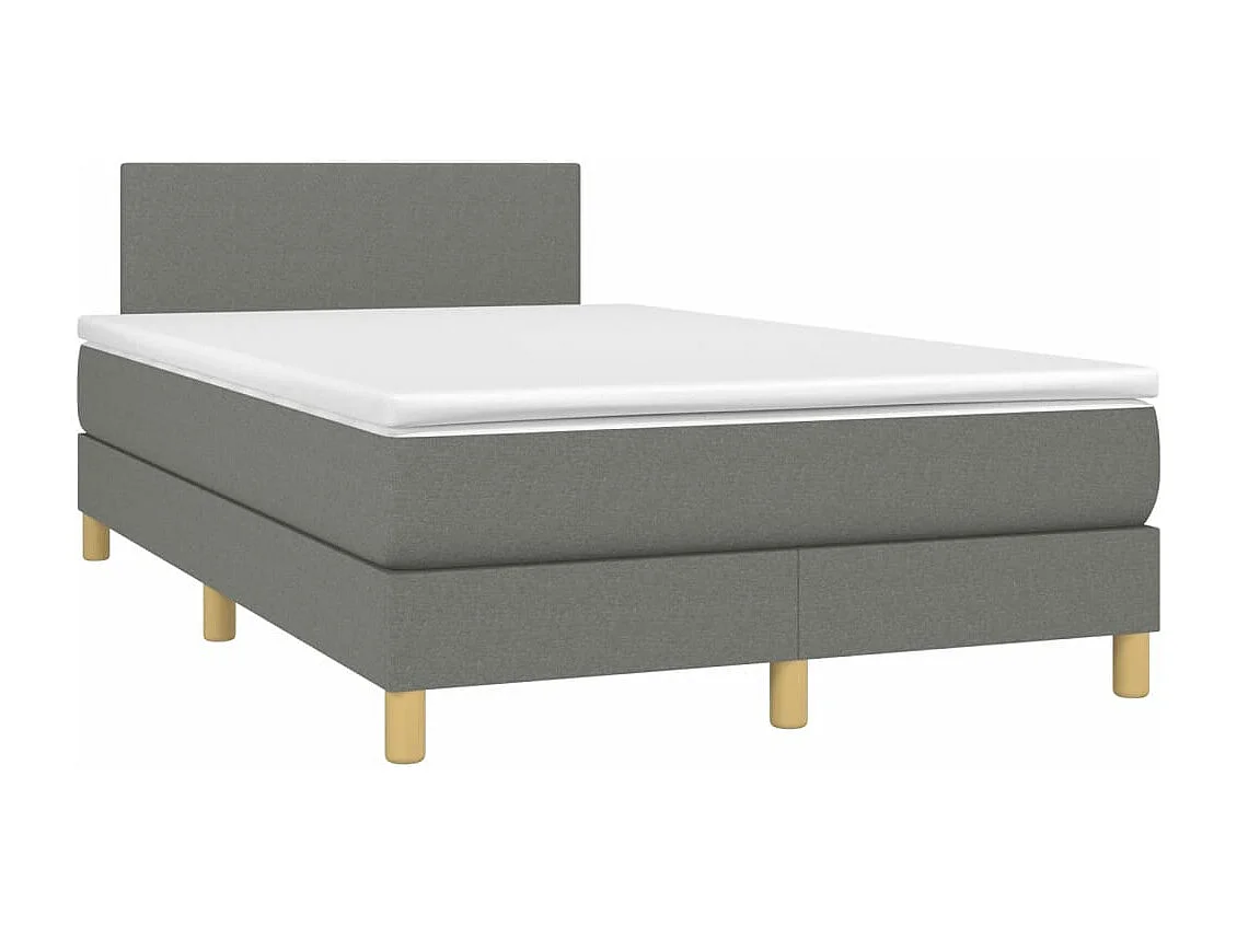 Sommier à lattes de lit matelas LED gris foncé 120x190 cm tissu