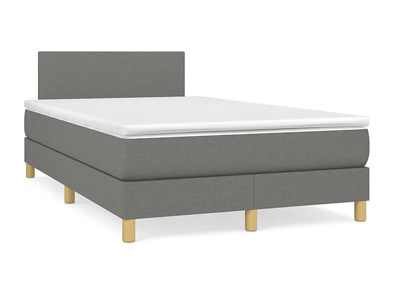 Sommier à lattes de lit matelas LED gris foncé 120x190 cm tissu