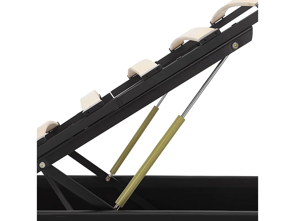 Cadre de lit à rangement hydraulique sans matelas avec LED noir