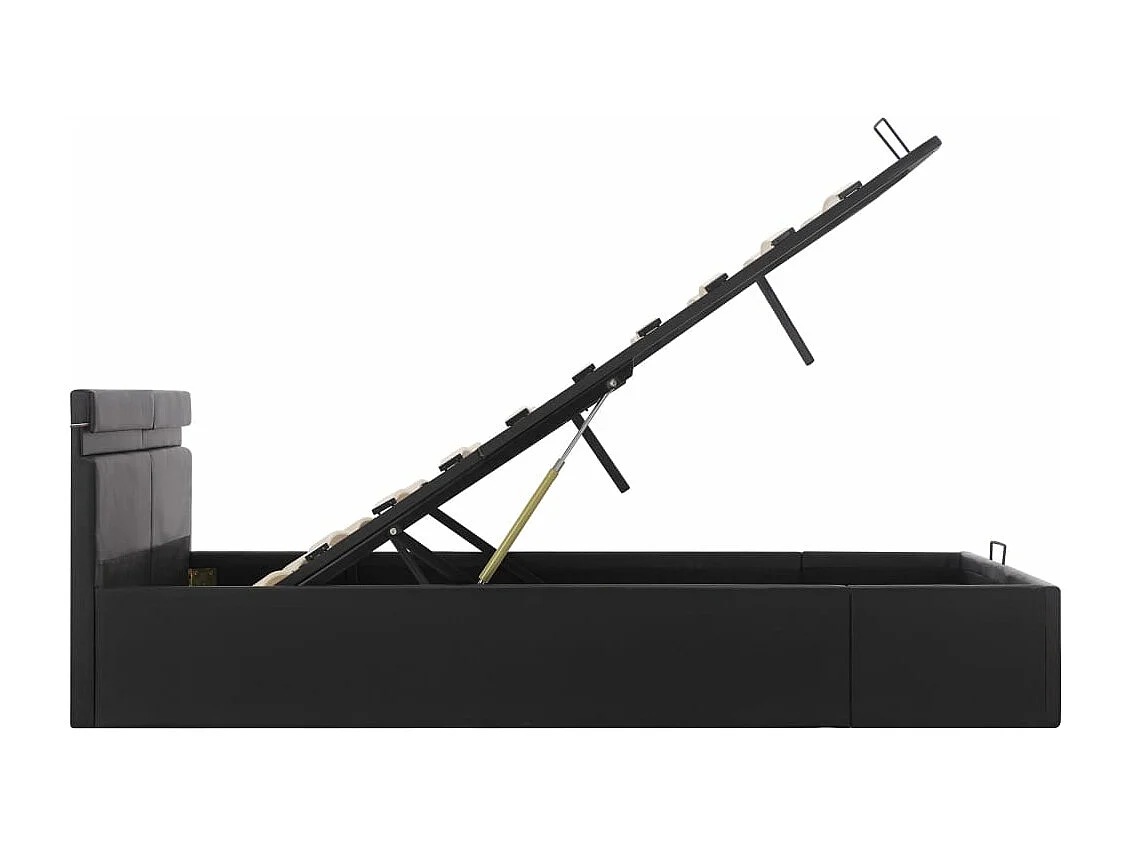 Bett mit Bettkasten Hydraulisch LED Kunstleder 160x200 cm